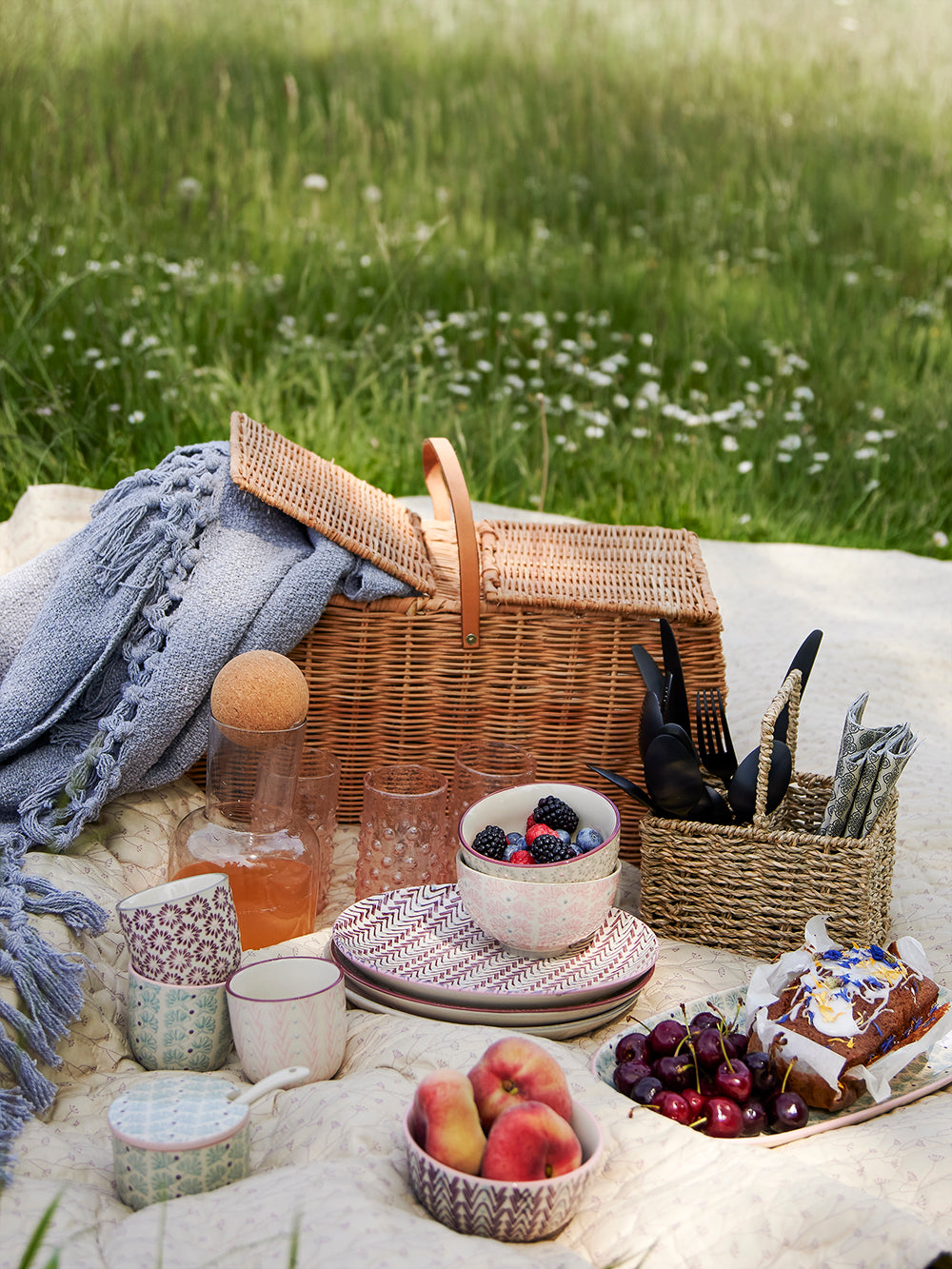 Panier avec couvercle Nature