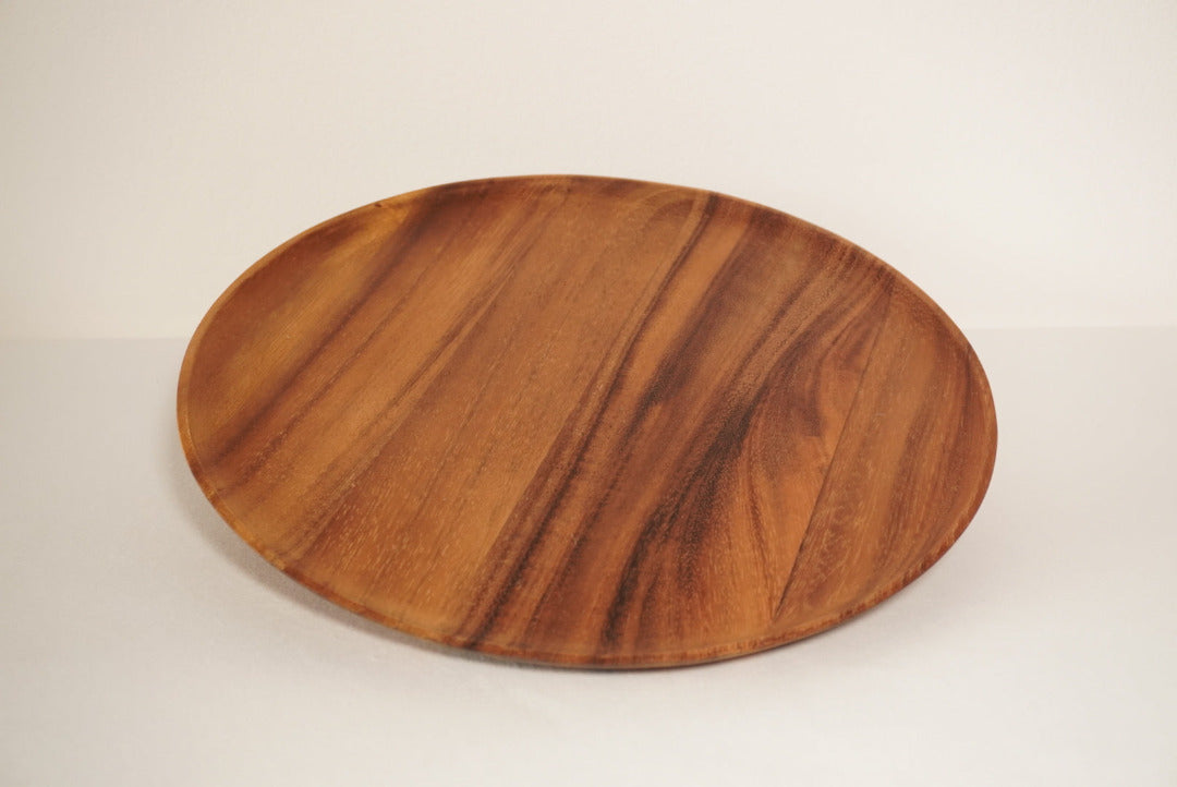 Assiette ronde en bois d'acacia