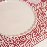 Nappe coton framboise/ crème