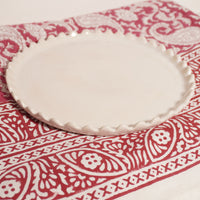 Nappe coton framboise/ crème