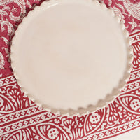 Nappe coton framboise/ crème