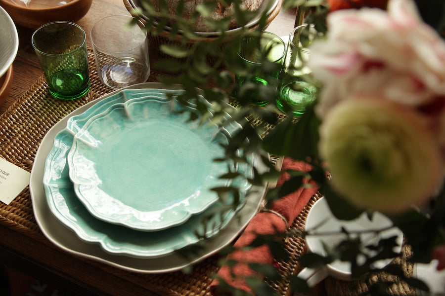 Assiette à diner Vert eau