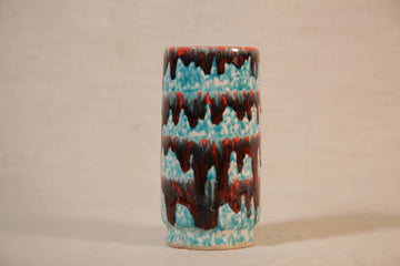 Vase bleu orange chocolat - collection "Céramique de l'Est de L'UE"