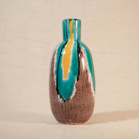 Vase gris turquoise jaune - collection "Céramique de l'Est de L'UE"